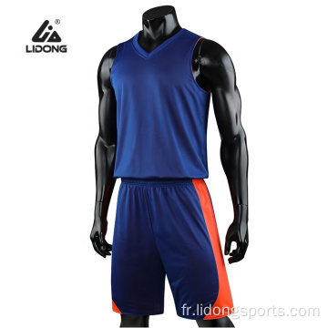 Basketball en gros uniforme de basket-ball réversible pour hommes